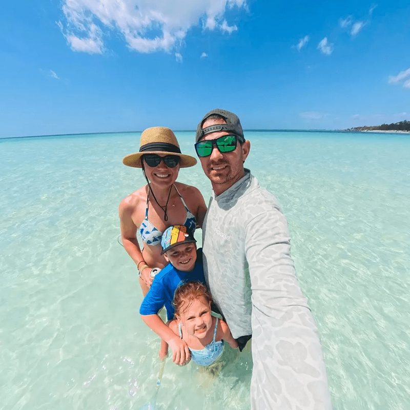 Family enjoying a beach day