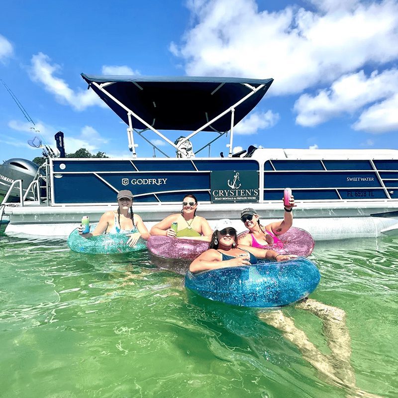 Enjoying sunny day on the lake