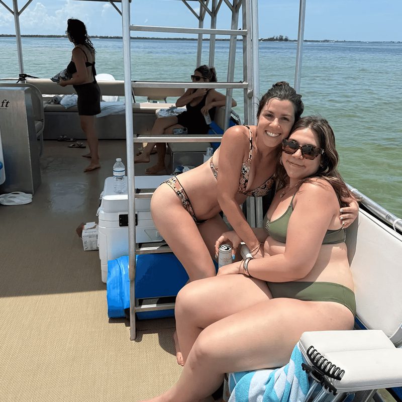Women relaxing on a boat trip