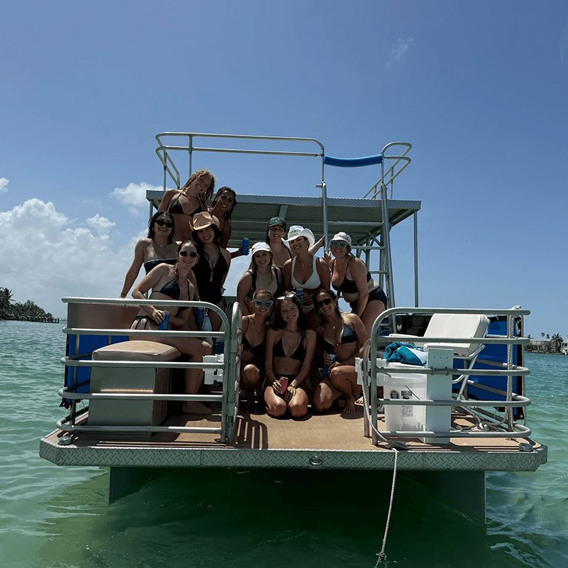 Friends enjoying a boat trip together