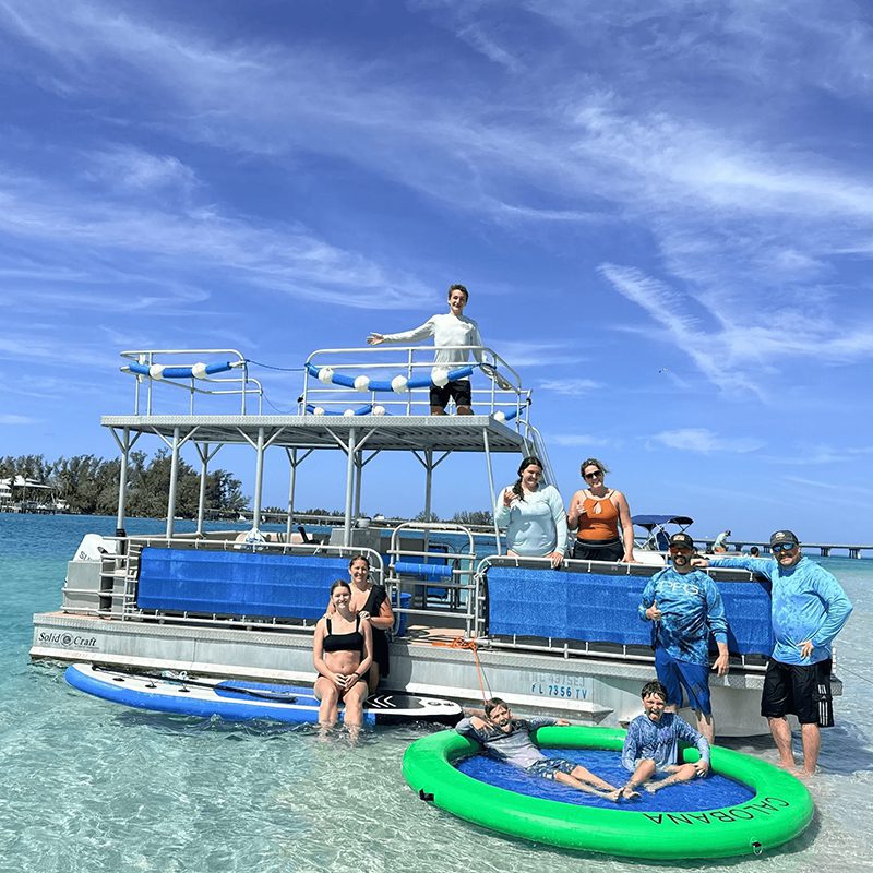 People enjoying a boat day in paradise