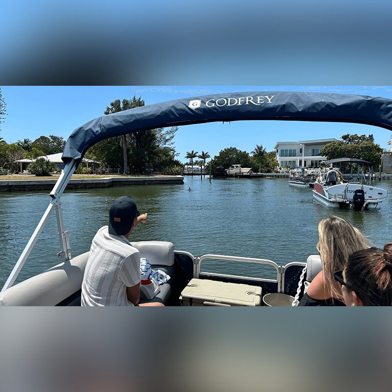 People boating on a sunny day