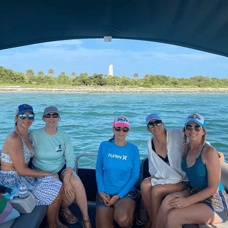 Group of friends on a boat trip