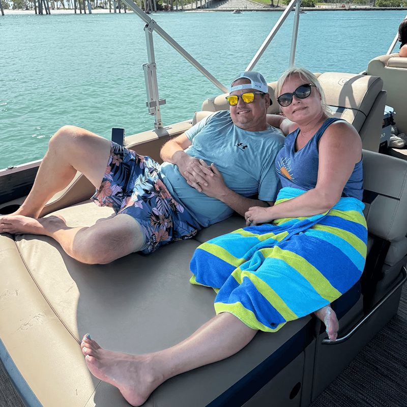Relaxing boat ride by the lake