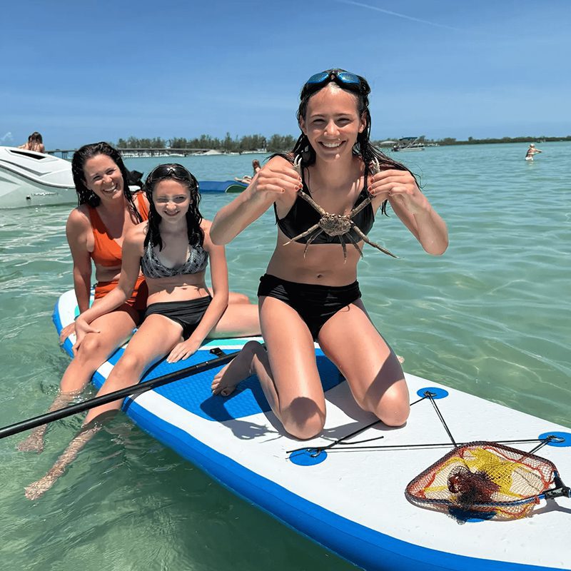 Fun day paddleboarding with family