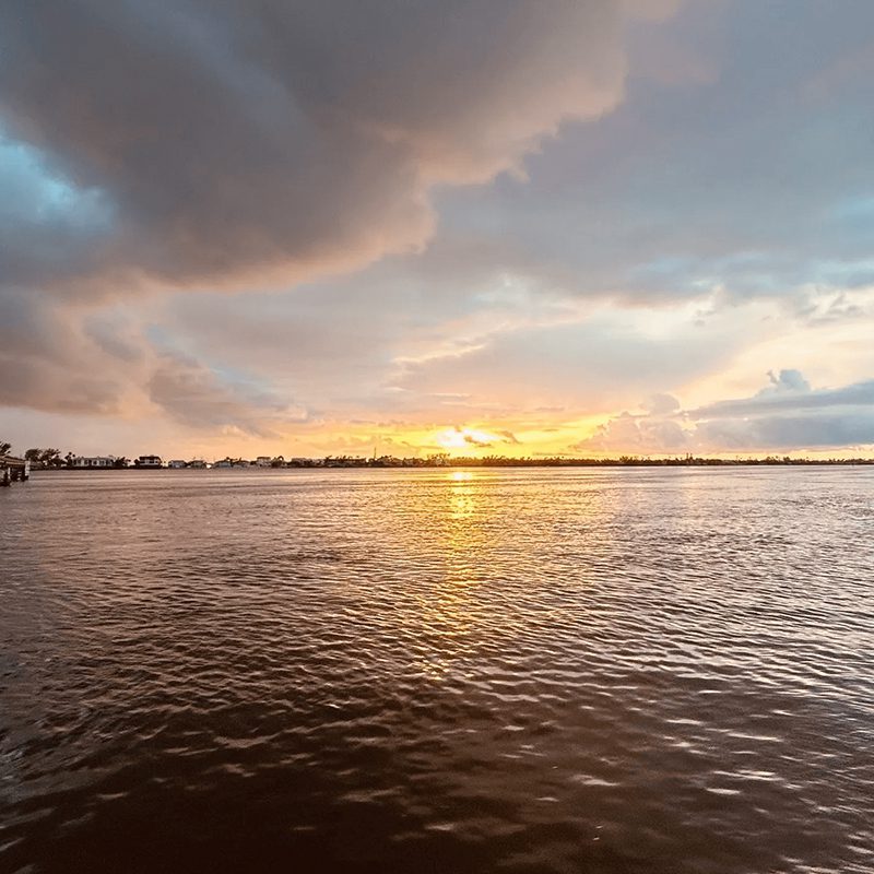 Tranquil sunset view across the water