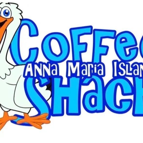 Colorful Coffee Shack sign with pelican